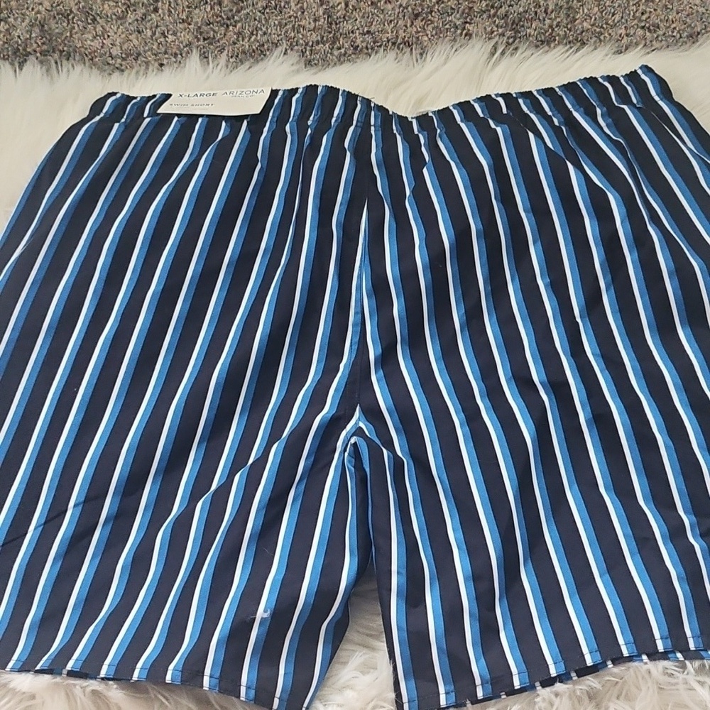 Arizona Striped Swim Shorts with 6.5" Inseam NWT - Picture 3 of 9